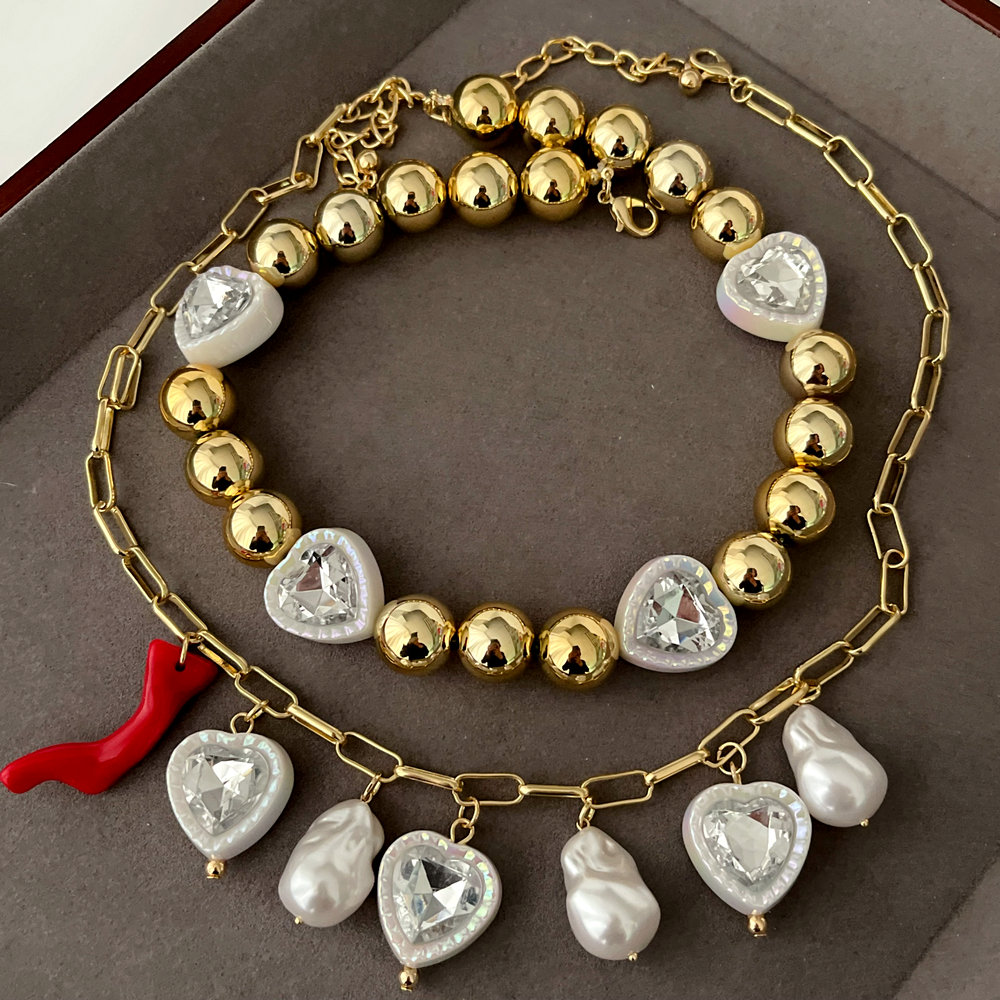 Layer heart necklace