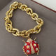 Acrylic necklace with ladybug pendant