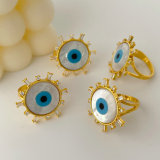 Mop evil eye ring