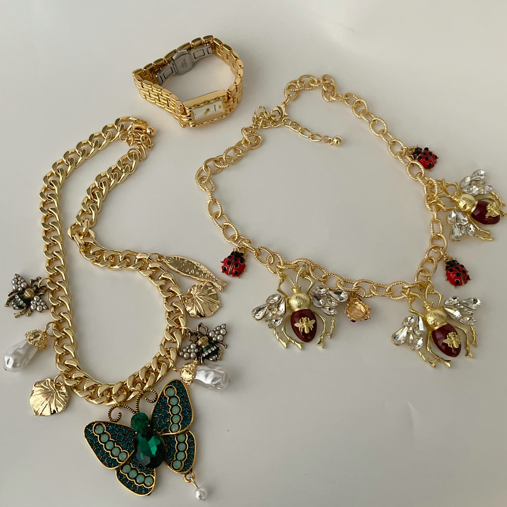 Bee charm necklace