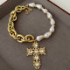 Acrylic necklace with cross pendant