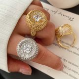 Pave zircon round shape ring