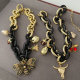 Acrylic chunky necklace with bull bee charm