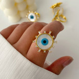 Mop evil eye ring