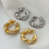 Pave twist earrings