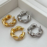Pave twist earrings