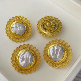 Fresh water pearl sunflower earrings