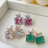 Zircon simple earrings