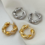 Pave twist earrings