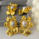 Fresh water pearl flower earrings