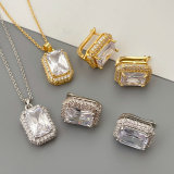 Pave zircon square set