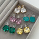Pave zircon square earrings