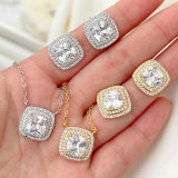 Pave zircon square jewerly