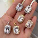Pave zircon square set