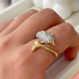 Two tone dolphin ring