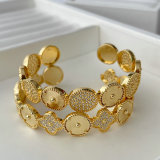 Pave zircon clover bangle