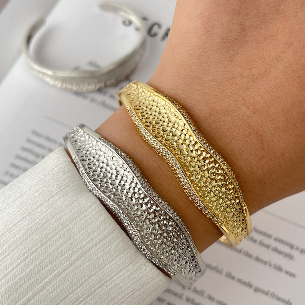 Pave wave bracelet