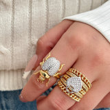 Two tone beetle ring