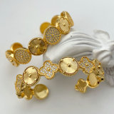 Pave zircon clover bangle