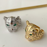 Pave zircon tiger ring