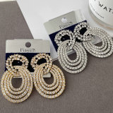 Pave zircon circle earrings