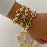 Pave heart bangle