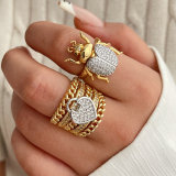 Two tone beetle ring