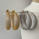 Pave zircon chunky fat earrings