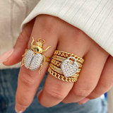 Two tone beetle ring