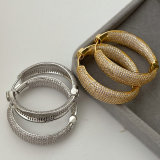 Pave zircon chunky fat earrings