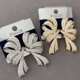 Pave zircon bow earrings