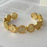 Pave zircon clover bangle