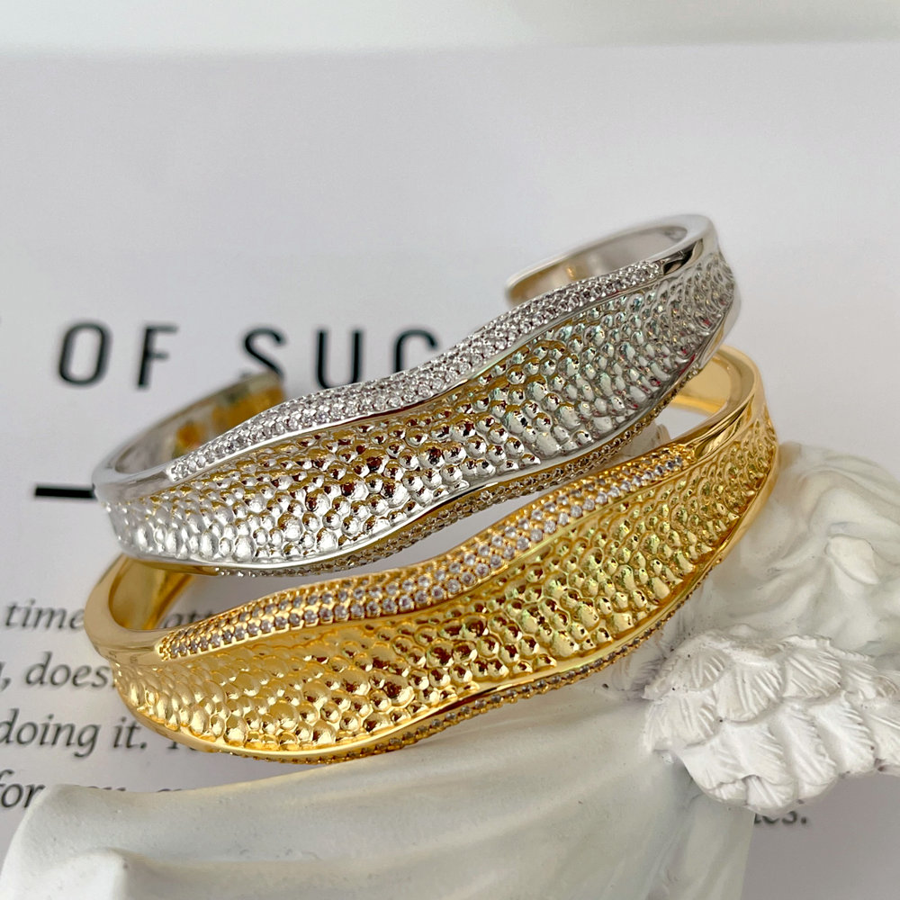 Pave wave bracelet