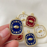 Square enamel eye charm
