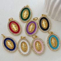 Enamel religion charm