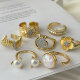 Two tone star clover ring