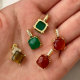 Gemstone square charm