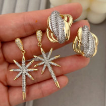 two tone star earrings