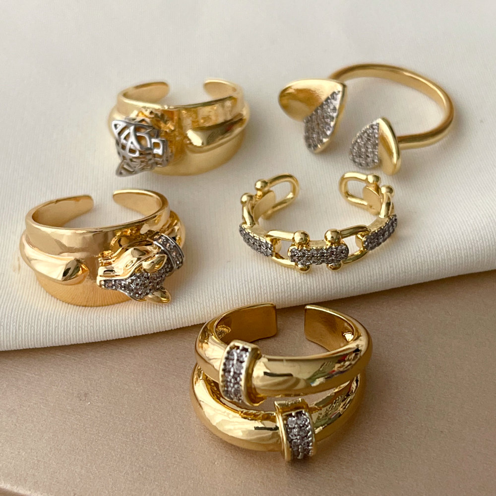 Two tone fashion ring