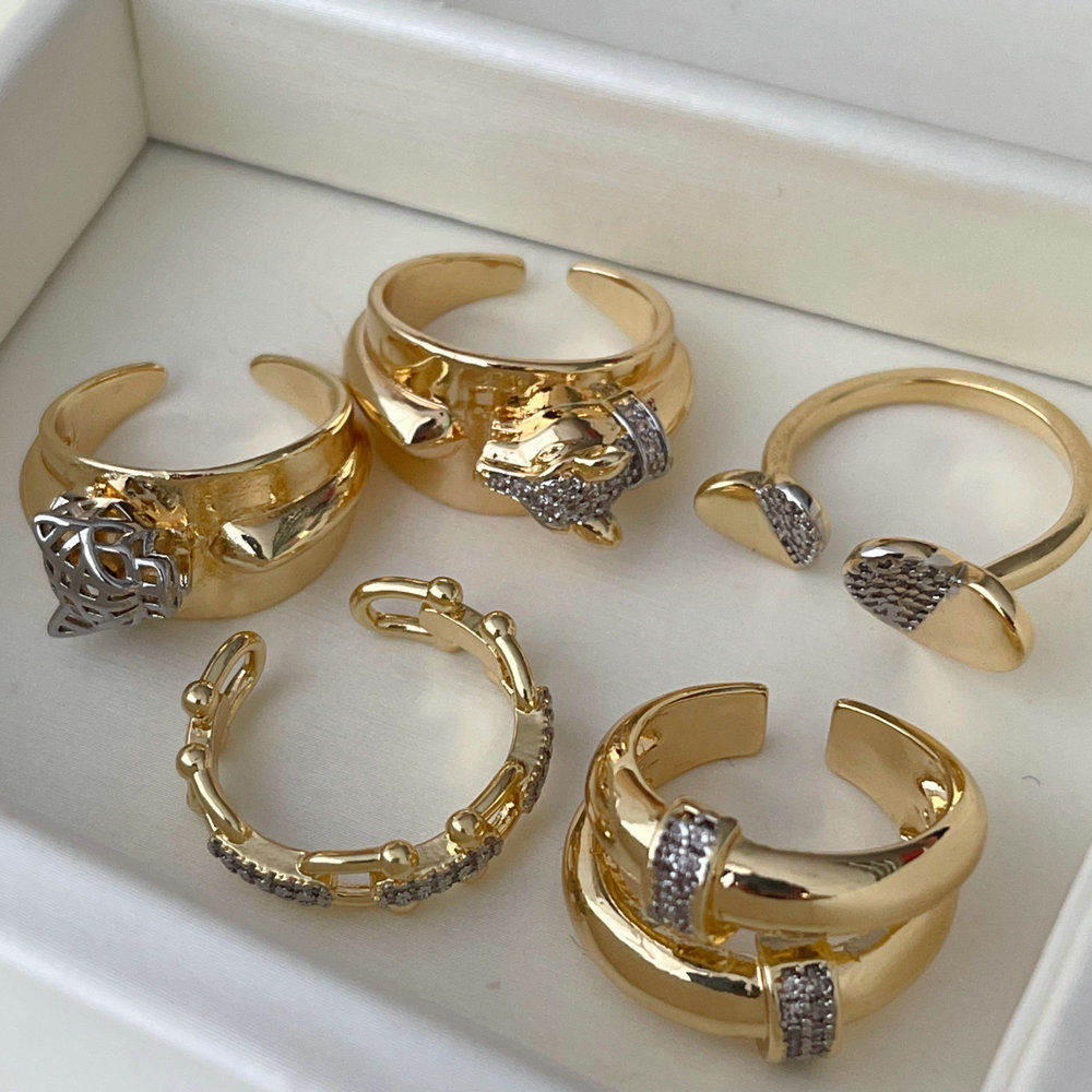 Two tone fashion ring