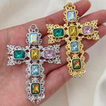 Pave chunky cross pendant