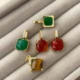 Gemstone square charm