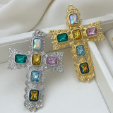 Pave chunky cross pendant