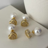 heart pearl earrings
