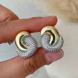 Two tone circle earrings