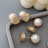 heart pearl earrings
