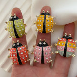 Enamel ladybug ring