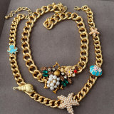 Cuban chain bee sea star necklace