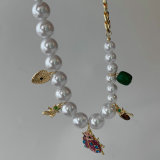 Ladybug pendant bead necklace