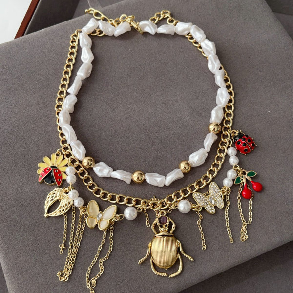 Ladybug charm necklace